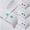 CHGCRAFT 22Pcs 11 Colors Solid Color Rubber Knot Cufflinks Fabric BUTT-CA0001-13-5