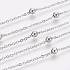 304 Stainless Steel Cable Chain Anklets AJEW-P069-04P-2