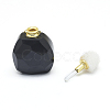 Natural Black Agate Openable Perfume Bottle Pendants G-E556-20F-3