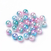 Rainbow Acrylic Imitation Pearl Beads X-OACR-R065-8mm-A05-1