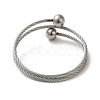 304 Stainless Steel Double Layer Wrap Bangles BJEW-P310-02B-P-3