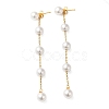 304 Stainless Steel with Plastic Pearl Stud Dangle Earrings EJEW-Q386-02C-G-2