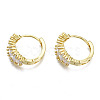 Sparkle Cubic Zirconia Huggie Hoop Earrings for Girl Women EJEW-N015-15-NF-2