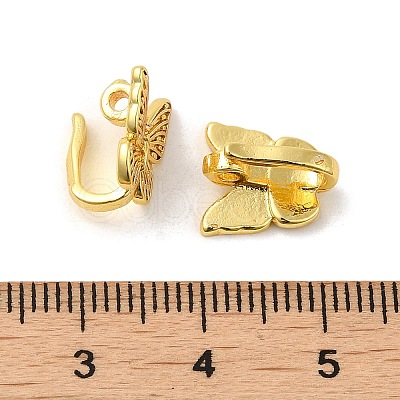 Rack Plating Brass Butterfly Hook Clasp KK-F866-05-1