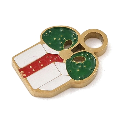 Christmas Theme Ion Plating(IP) 304 Stainless Steel Enamel Charms STAS-Z083-08G-06-1