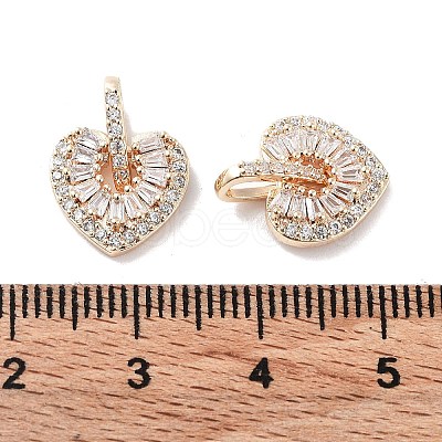 Brass Micro Pave Clear Cubic Zirconia Charms KK-F871-24G-1