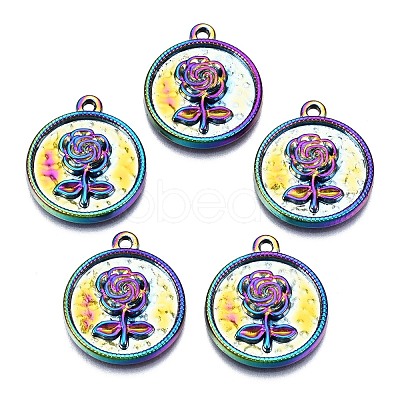 Alloy Pendants Enamel Settings PALLOY-N163-004-NR-1