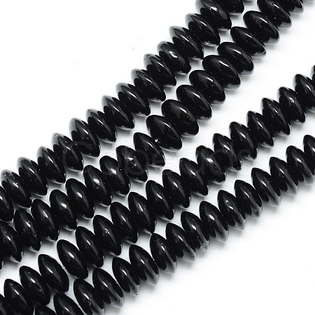 Synthetic Black Stone Bead Spacer Strands X-G-R359-5x10-01-1-1