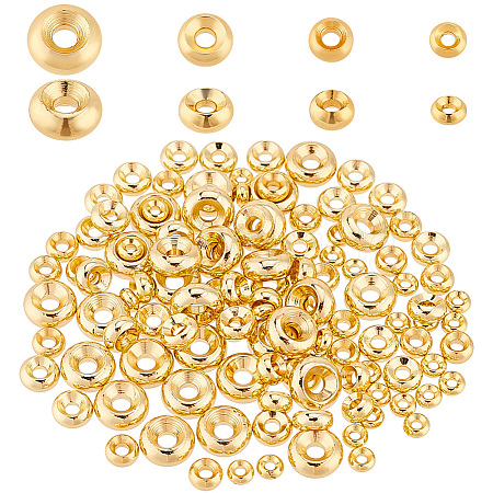 PandaHall Elite 120Pcs 4 Styles Brass Spacer Beads KK-PH0006-63-1