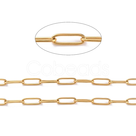 3.28 Feet Ion Plating(IP) 304 Stainless Steel Paperclip Chains X-CHS-O010-01G-1