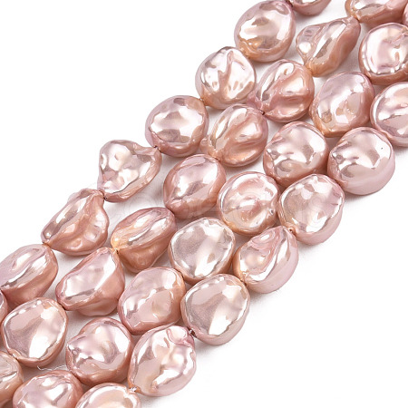ABS Plastic Imitation Pearl Beads Strands KY-N015-15-B02-1