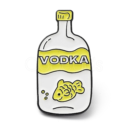 Bottle & Fish & Word Vodka Enamel Pins JEWB-P020-B04-1