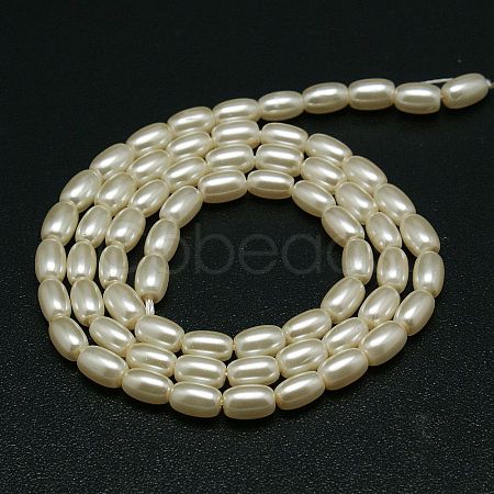 Eco-Friendly Glass Pearl Barrel Beads Strands X-HY-O001-A-03-1