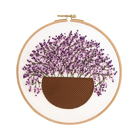 Gypsophila Pattern DIY Embroidery Kit DIY-P077-053-1