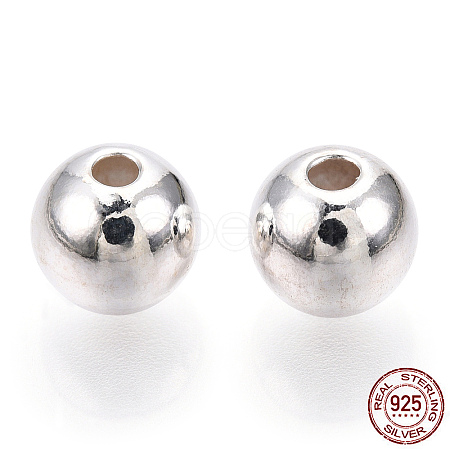 925 Sterling Silver Beads STER-S002-12-7mm-1