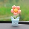 Valentine's Day Cute Resin Spring Flower Ornament, for Car Interior Center Console Decorations, Light Salmon, 28x22x55mm