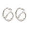 Rack Plating Brass Cuff Earrings for Women, Cadmium Free & Lead Free, Long-Lasting Plated, Platinum, 13mm