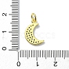 Moon Theme Brass Micro Pave Clear Cubic Zirconia Charms KK-H475-57G-06-3