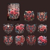 10Pcs 10 Styles Butterfly & Rose PET Decorative Stickers PW-WG90251-01-1