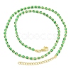 Brass Enamel Column Link Chain Necklaces NJEW-H039-16G-02-2