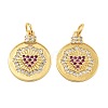 Rack Plating Brass Micro Pave Cubic Zirconia Pendants KK-Z071-65G-1