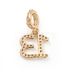 Brass Micro Pave Cubic Zirconia European Dangle Charms ZIRC-E164-52G-2