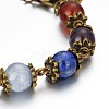 Tibetan Style Alloy Mixed Stone Watch Bracelets BJEW-JB01754-4