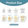 PandaHall Jewelry 16Pcs 8 Style 201 Stainless Steel Filigree Joiners Links & Pendants STAS-PJ0001-37-3