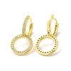 Clear Cubic Zirconia Double Interlocking Rings Dangle Hoop Earrings EJEW-F299-01G-2
