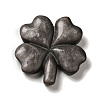 Natural Silver Obsidian Carved Clover Figurines Statues for Home Office Tabletop Feng Shui Ornament DJEW-G044-01D-2