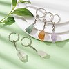 5Pcs 5 Style Natural & Synthetic Mixed Gemstone Keychains KEYC-JKC00601-S-1