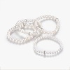 Shell Pearl Stretch Bracelets Sets BJEW-JB04107-3