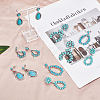 ANATTASOUL 6 Pairs 6 Style Synthetic Turquoise Teardrop & Arch Flower Dangle Stud Earrings EJEW-AN0001-10-7