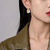 Brass Double Layer Thick Hoop Earrings for Men Women JE966A-6