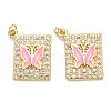 Brass Micro Pave Clear Cubic Zirconia Pendants ZIRC-M115-40G-2