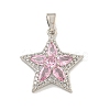 Star Rack Plating Brass Cubic Zirconia Pendants KK-M291-10P-1