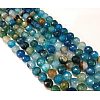 Faceted Natural Agate Beads Strands G-F447-8mm-C10-2