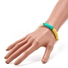 Curved Tube Opaque Acrylic Beads Stretch Bracelet for Teen Girl Women BJEW-JB06940-04-3