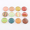 Half Round/Dome Stripe Pattern Glass Flatback Cabochons for DIY Projects GGLA-Q037-20mm-15-1