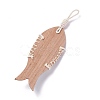 Mediterranean Style Fish Wood Hanging Pendant HJEW-C007-01-2