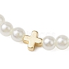 3Pcs 3 Style CCB Imitation Pearl White Jade Beads Bracelets Sets BJEW-JB11055-5