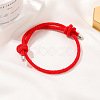 Boho Style Red String Bracelet with Knots and Pull Cord for Couples - Ethnic Woven Handmade Jewelry ST5165877-1