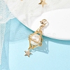 Brass Shell Pearl Pendant Decorations HJEW-JM01816-01-2