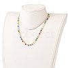 Rondelle Glass Pendant Necklaces NJEW-JN03187-5