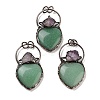 Natural Green Aventurine & Amethyst Big Pendants G-A221-04G-1