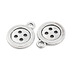 4-Hole Button Tibetan Style Zinc Alloy Charms X-TIBEP-R334-167AS-RS-3