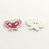 2-Hole Printed Wooden Buttons X-BUTT-R031-139-2