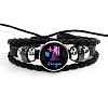 Constellation PU Leather & Glass Triple Layer Multi-strand Bracelets PW-WGDAEC6-06-1