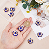 DICOSMETIC 8Pcs 1-Hole Golden Tone Alloy Rhinestone Shank Buttons BUTT-DC0001-08-3