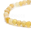 Natural Yellow Opal Round Beaded Stretch Bracelet BJEW-JB07901-4